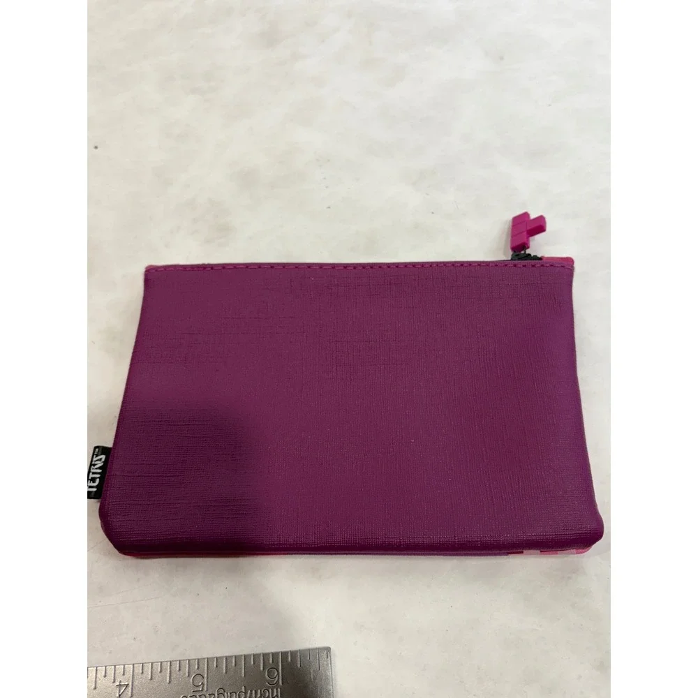 Ipsy x Tetris Makeup Bag Purple Pink Geometric Pixel Cosmetic Pouch Zipper Case‎
